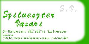 szilveszter vasari business card